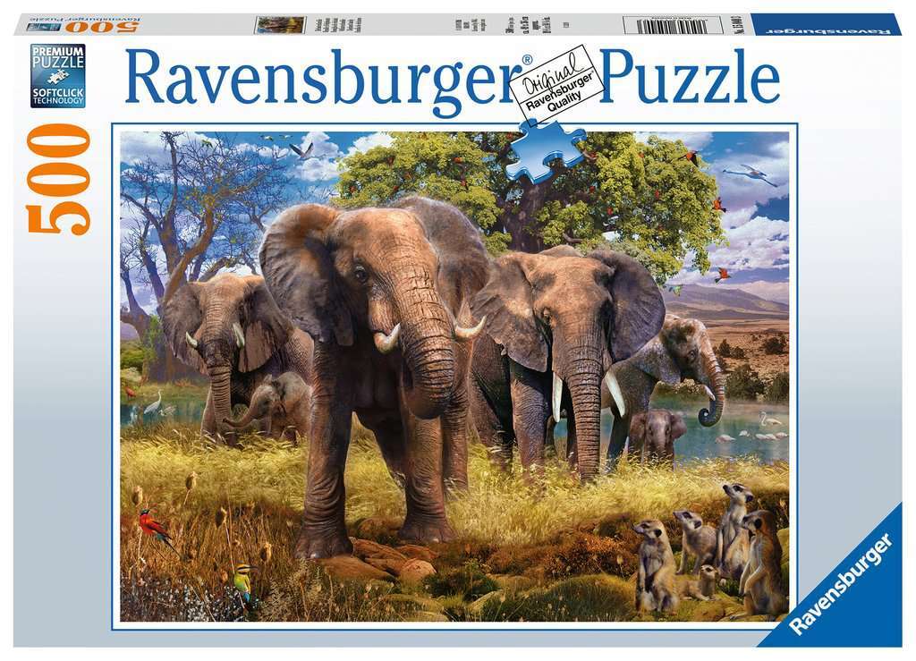 Ravensburger Puzzle 500pc - Elephant Family