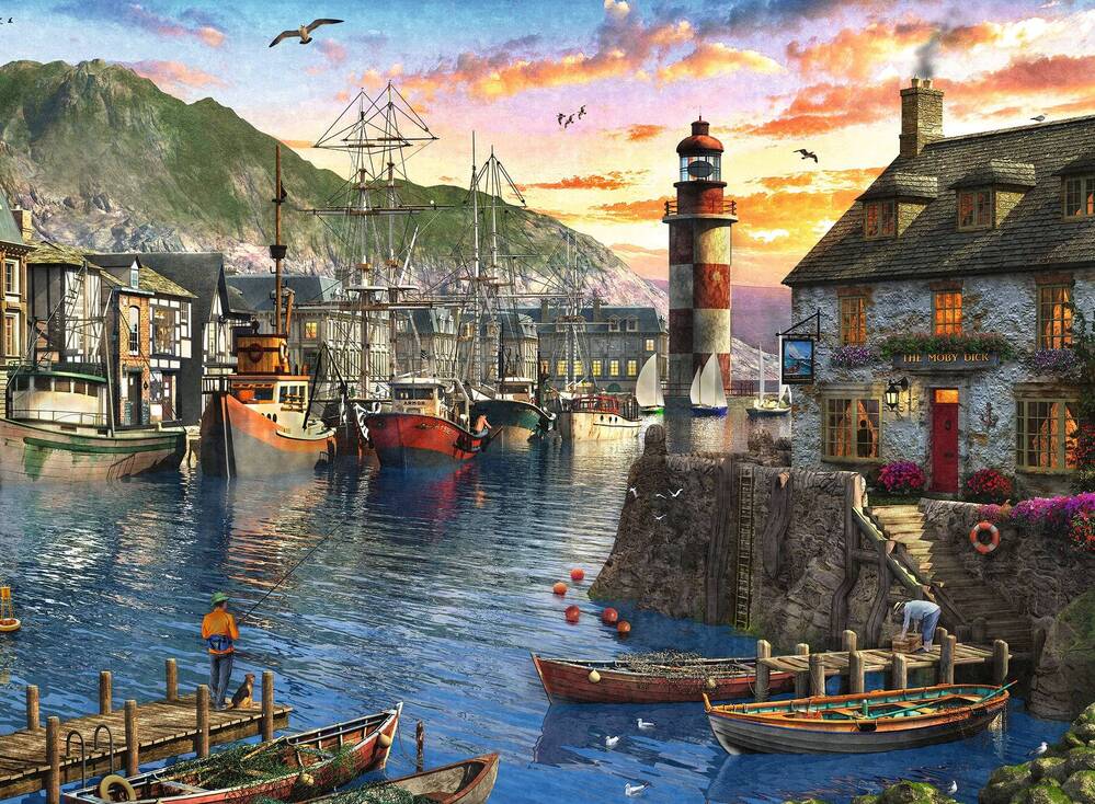 Ravensburger Puzzle 500pc - Sunrise At The Port