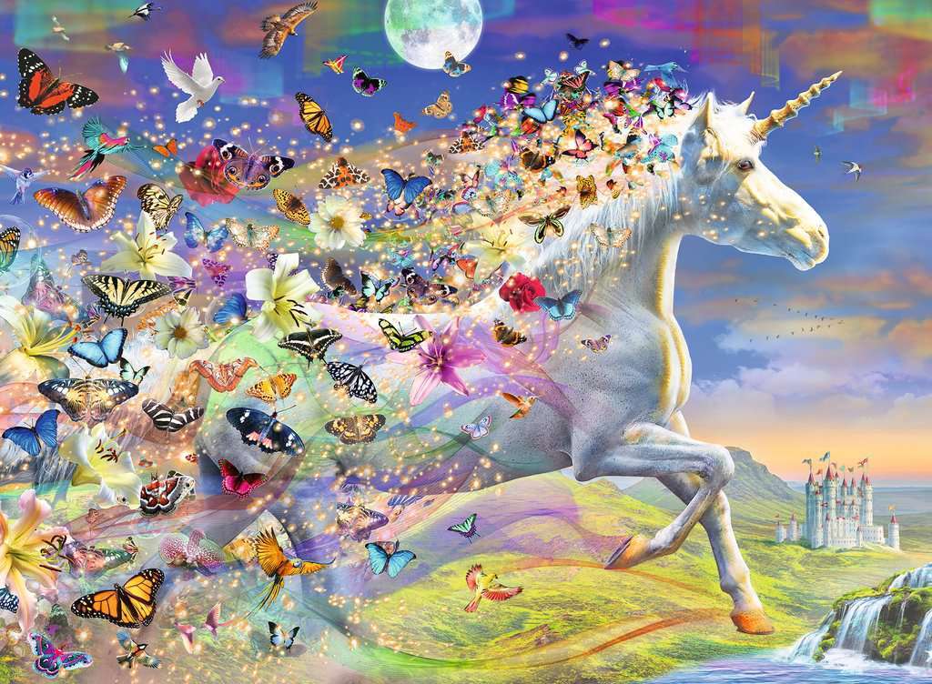 Ravensburger Puzzle 500pc - Brilliant - Unicorn and Butterflies