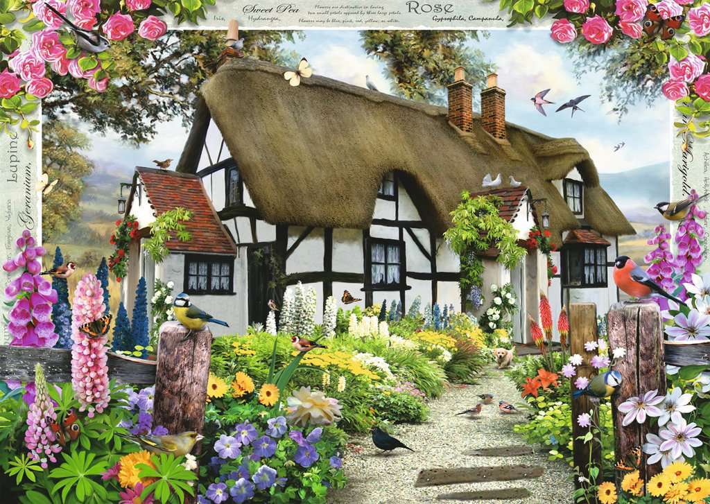 Ravensburger Puzzle 1000pc - Rose Country Cottage