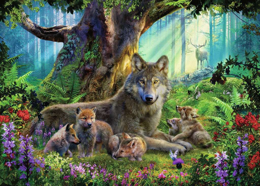 Ravensburger Puzzle 1000pc - Wolves in the Forest
