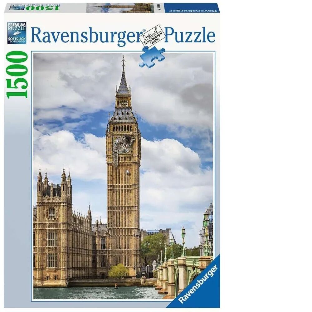 Ravensburger Puzzle 1500pc - Funny Cat on Big Ben
