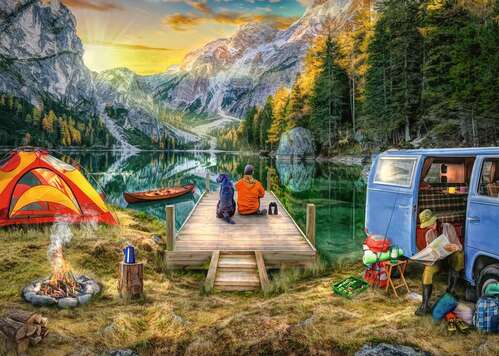 Ravensburger Puzzle 1000pc - Wanderlust Calm Campsite