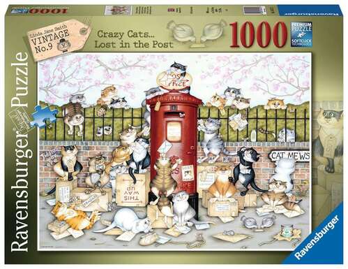 Ravensburger Puzzle 1000pc - Crazy Cats… Lost in the Post