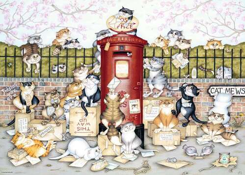 Ravensburger Puzzle 1000pc - Crazy Cats… Lost in the Post