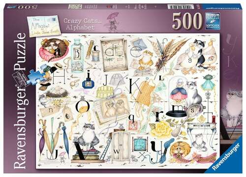 Ravensburger Puzzle 500pc - Crazy Cats Alphabet