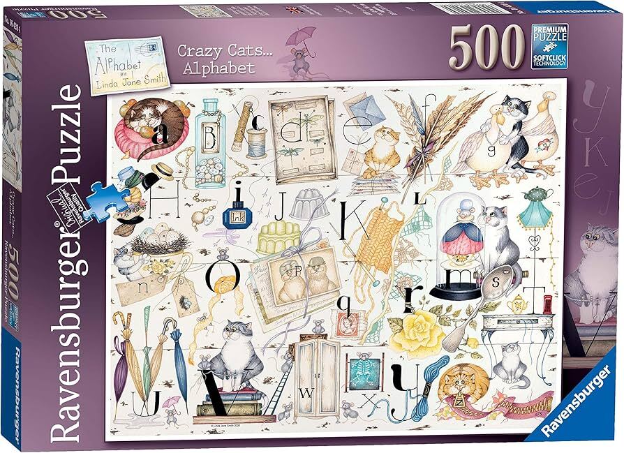 Ravensburger Puzzle 500pc - Crazy Cats Alphabet