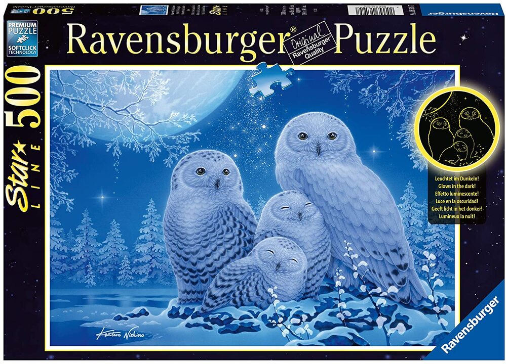 Ravensburger Puzzle 500pc - Owls In The Moonlight Star Line