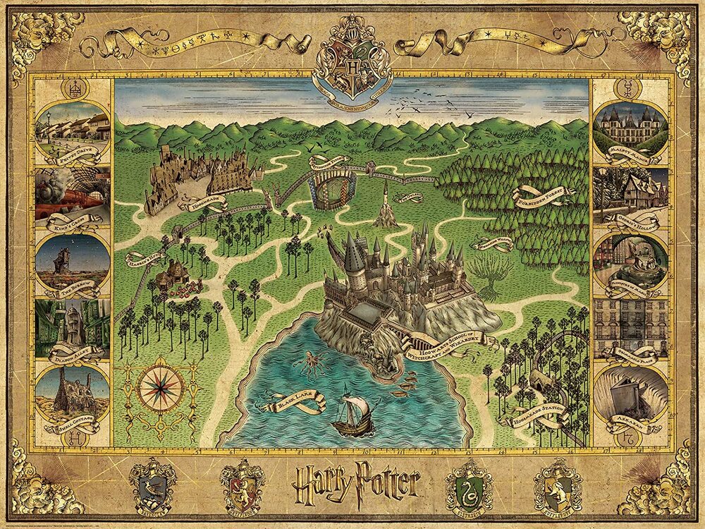 Ravensburger Puzzle 1500pc - Harry Potter Hogwarts Map