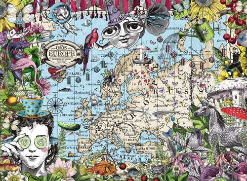 Ravensburger Puzzle 500pc - European Map Quirky Circus