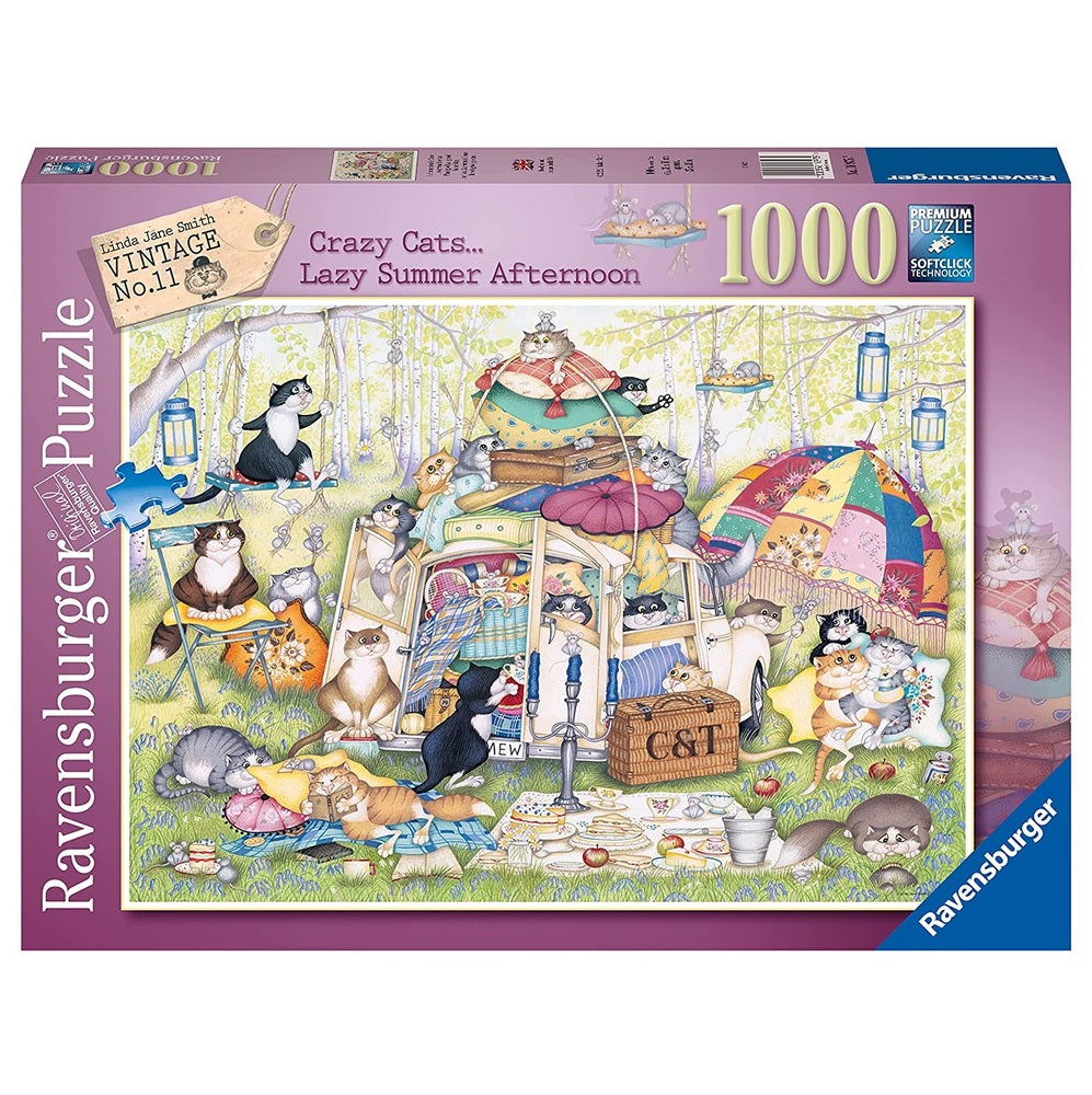 Ravensburger Puzzle 1000pc - Crazy Cats The Good Life