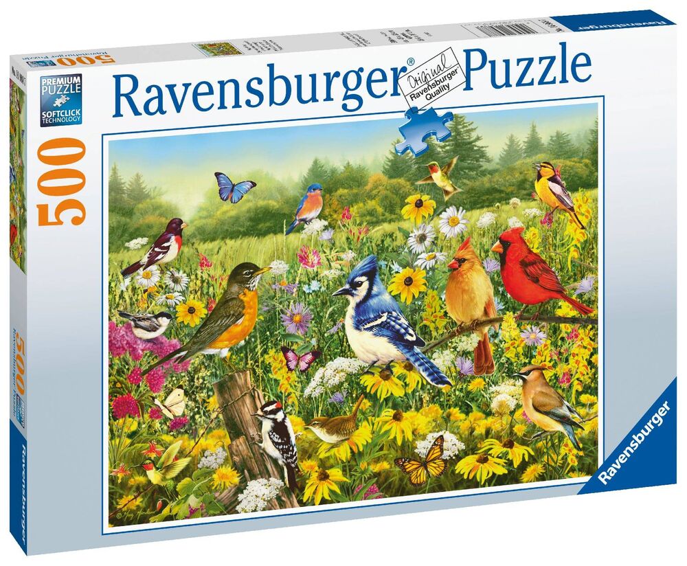 Ravensburger Puzzle 500pc - Birds in the Meadow