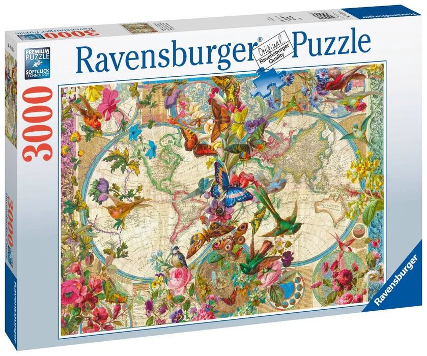 Ravensburger Puzzle 3000pc - Flora & Fauna World Map