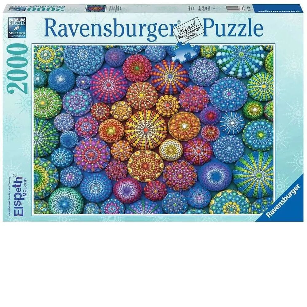 Ravensburger Puzzle 2000pc - Radiating Rainbow Mandalas