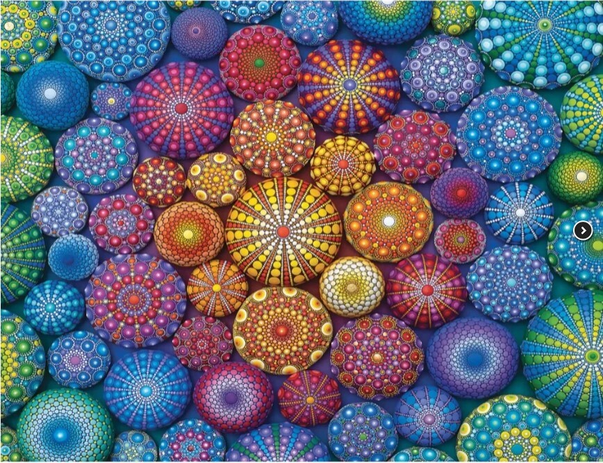 Ravensburger Puzzle 2000pc - Radiating Rainbow Mandalas