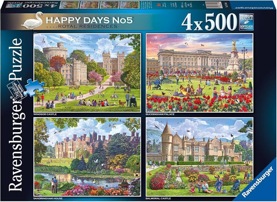 Ravensburger Puzzle 4x500pc - Happy Days No. 5 Royal Residences