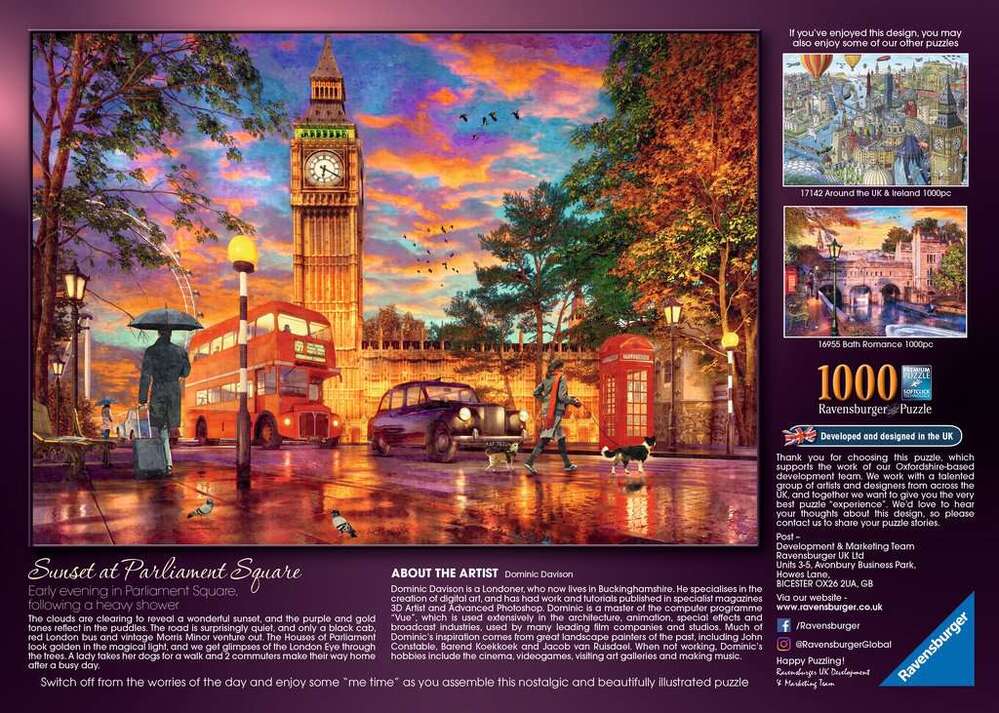 Ravensburger Puzzle 1000pc - Sunset at Parliament Square