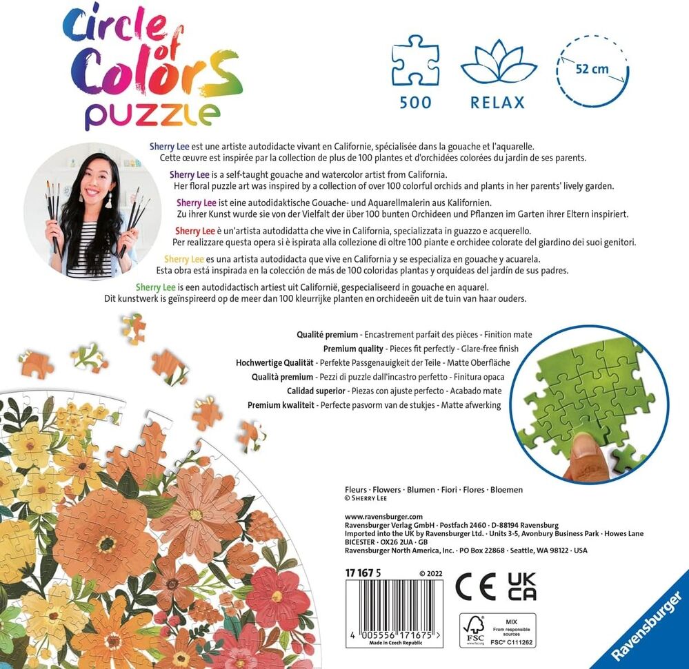 Ravensburger Puzzle 500pc - Circle of Colours Flowers