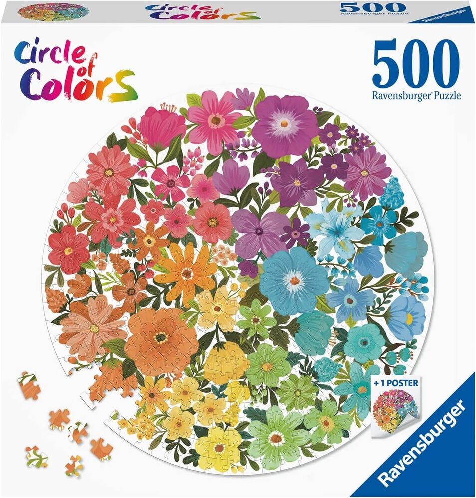 Ravensburger Puzzle 500pc - Circle of Colours Flowers