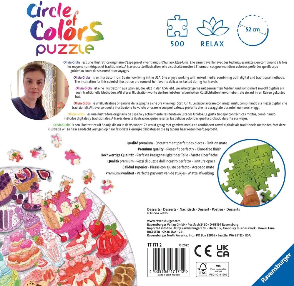 Ravensburger Puzzle 500pc - Circle of Colours Desserts
