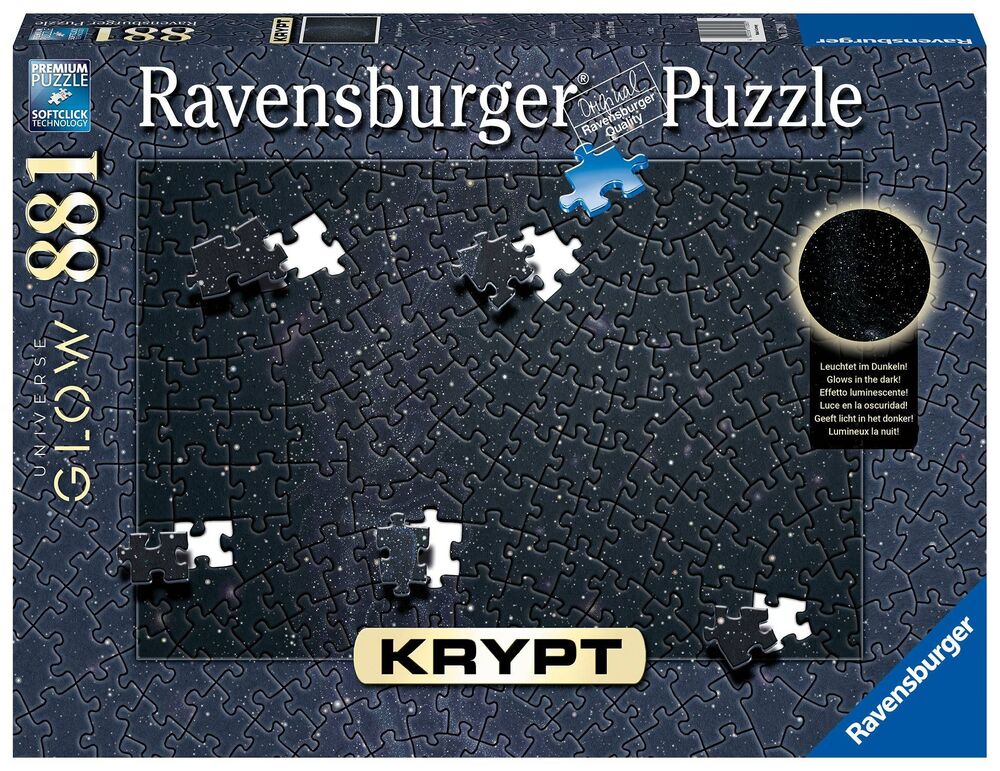 Ravensburger Puzzle 881pc - Krypt Universe Glow Spiral Puzzle