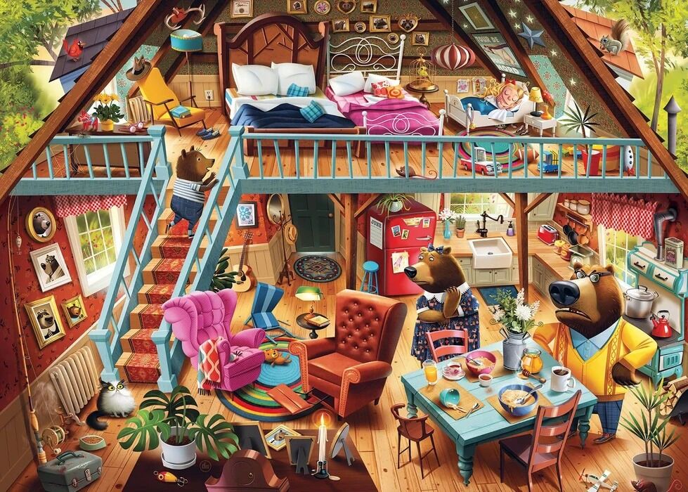 Ravensburger Puzzle 1000pc - Goldilocks Gets Caught!