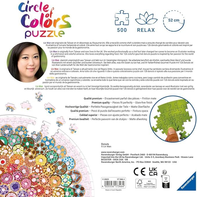 Ravensburger Puzzle 500pc - Circle of Colours Donuts