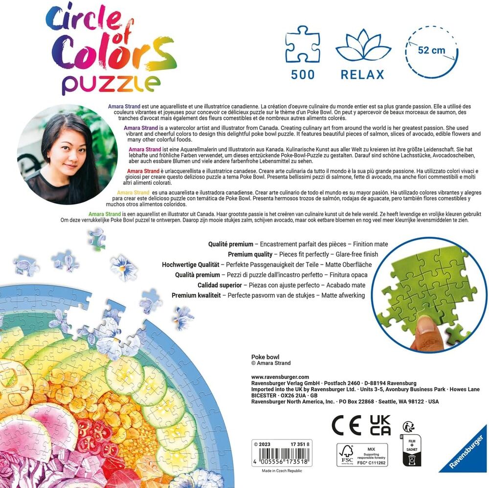 Ravensburger Puzzle 500pc - Circle of Colours Poke Bowl