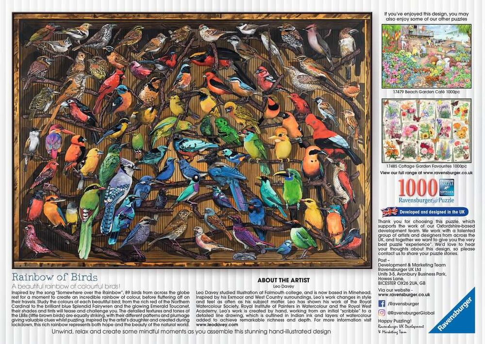 Ravensburger Puzzle 1000pc - Rainbow of Birds