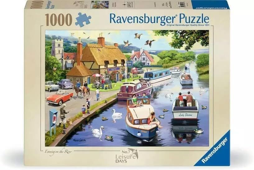 Ravensburger Puzzle 1000pc - Leisure Days No. 7 Evening on the River