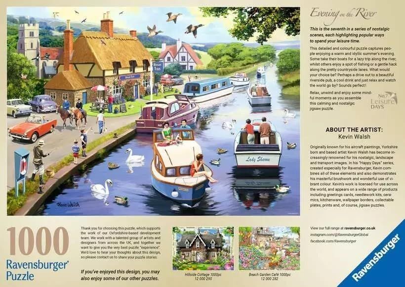 Ravensburger Puzzle 1000pc - Leisure Days No. 7 Evening on the River