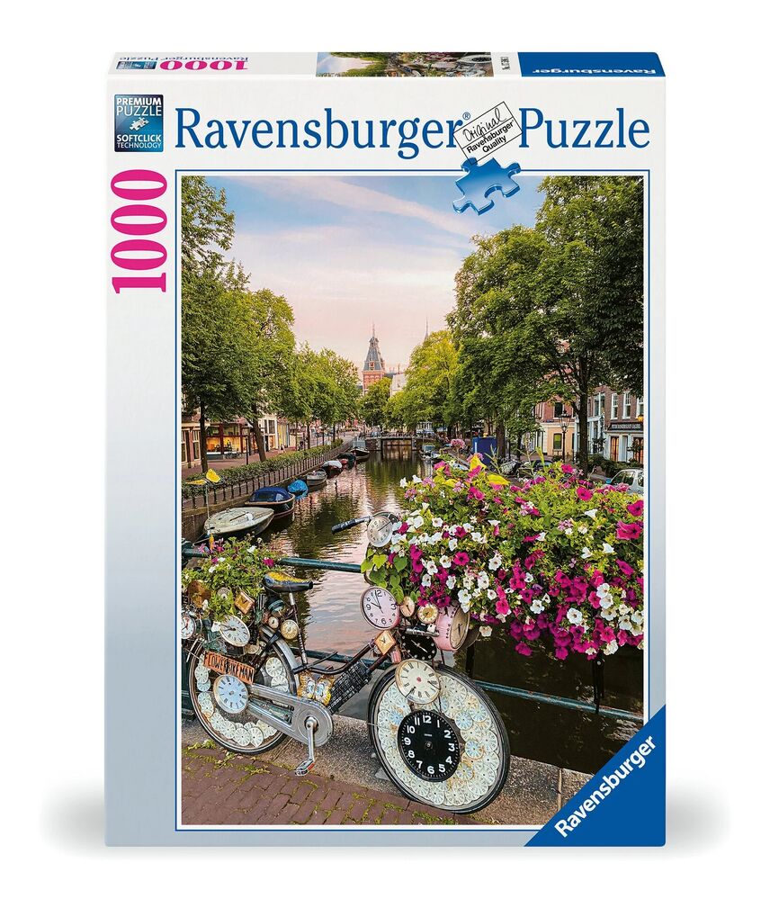 Ravensburger Puzzle 1000pc - Bicycle and Flowers in Amsterdam