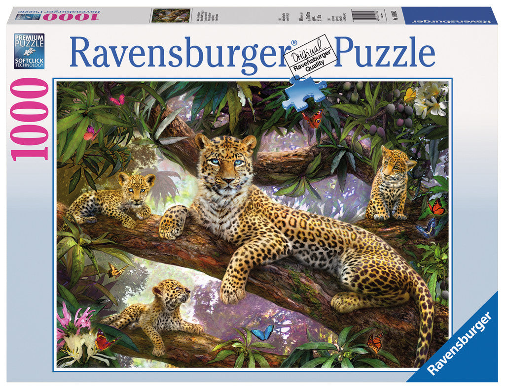 Ravensburger Puzzle 1000pc - Leopard Family