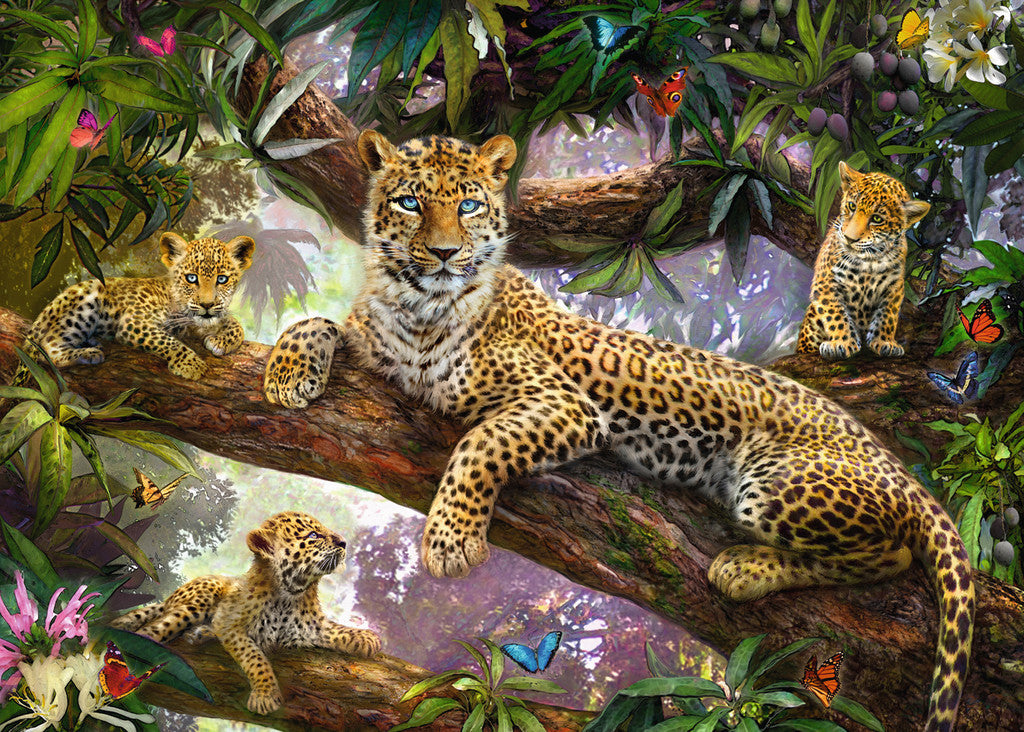 Ravensburger Puzzle 1000pc - Leopard Family