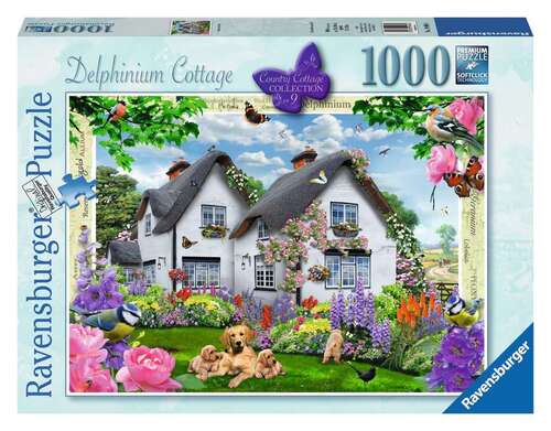 Ravensburger Puzzle 1000pc - Delphinium Country Cottage