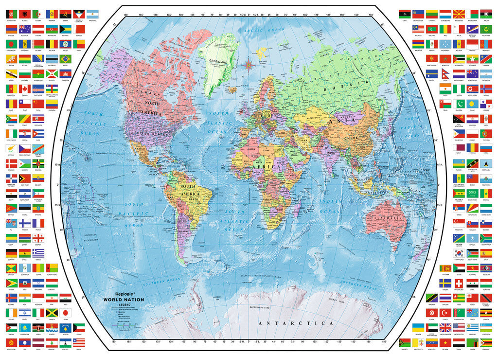 Ravensburger Puzzle 1000pc - Political Woarld Map