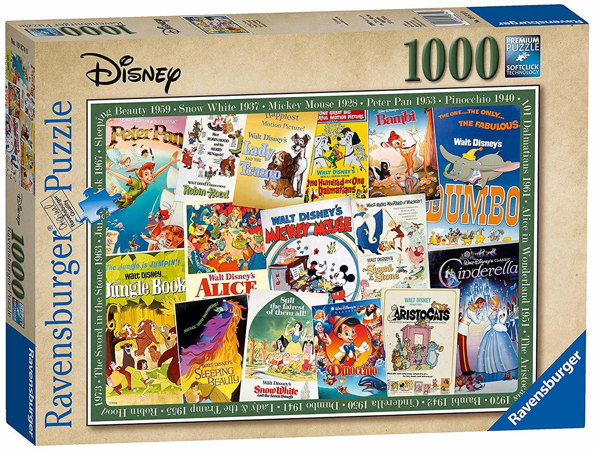 Ravensburger Puzzle 1000pc - Disney Pixar - Vintage Posters