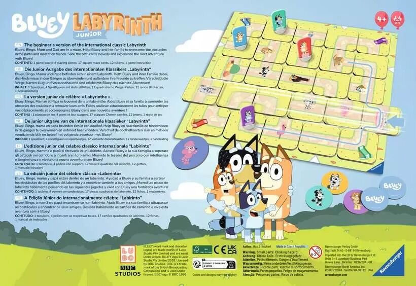 Ravensburger - Bluey Junior Labyrinth Board Game