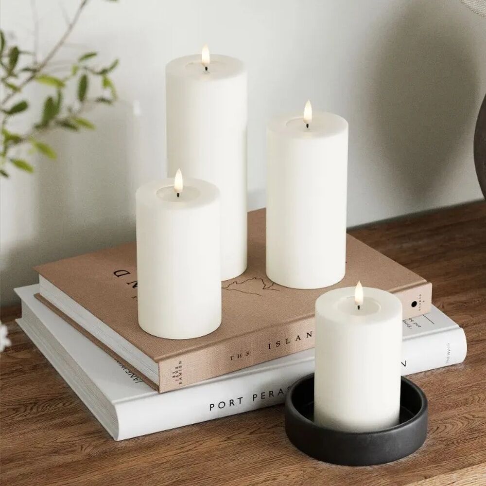 Deluxe Homeart Flameless Candle - White 7.5 x 10cm