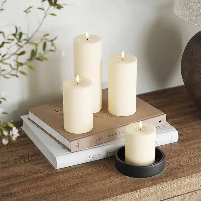 Deluxe Homeart Flameless Candle - Cream 7.5 x 10cm