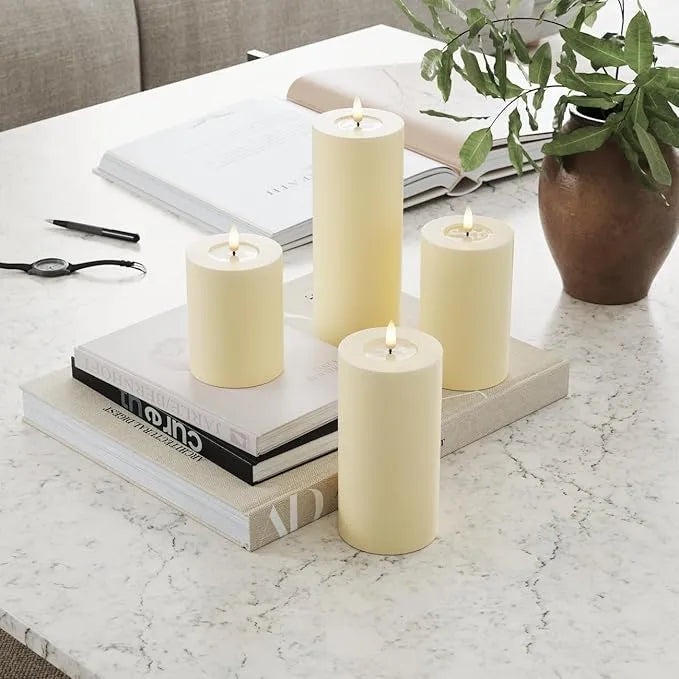 Deluxe Homeart Flameless Candle - Cream 7.5 x 12.5cm