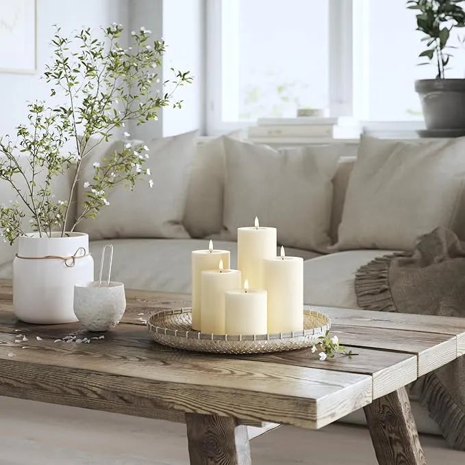 Deluxe Homeart Flameless Candle - Cream 7.5 x 12.5cm