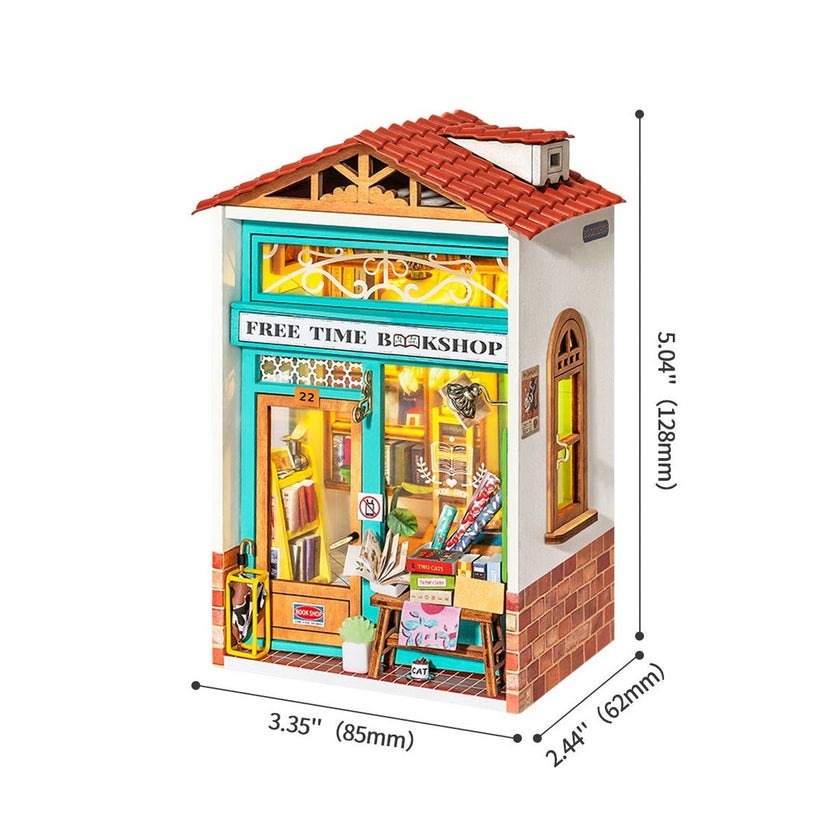 Rolife Wooden Model - DIY Miniature House Free Time Bookshop