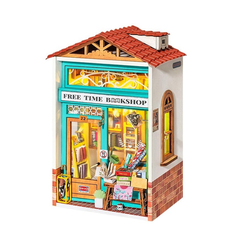 Rolife Wooden Model - DIY Miniature House Free Time Bookshop