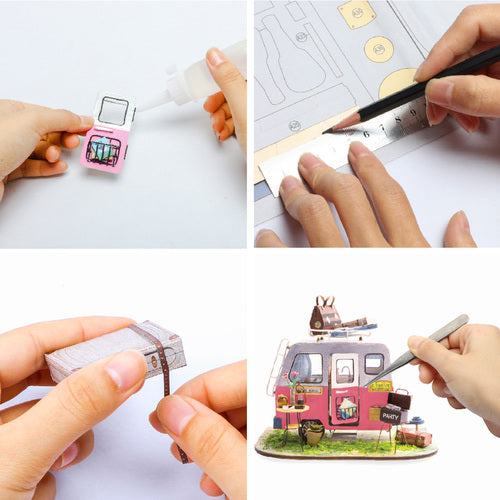 Rolife Wooden Model - DIY Minature House Happy Camper