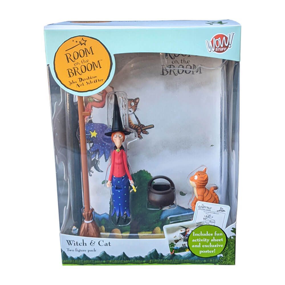 Room On The Broom Witch & Cat Figurine Twin Pack