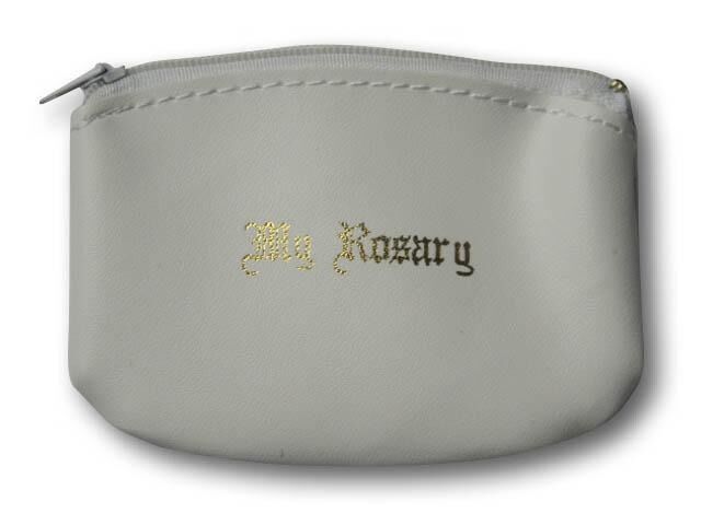 Zipper Rosary Purse - White