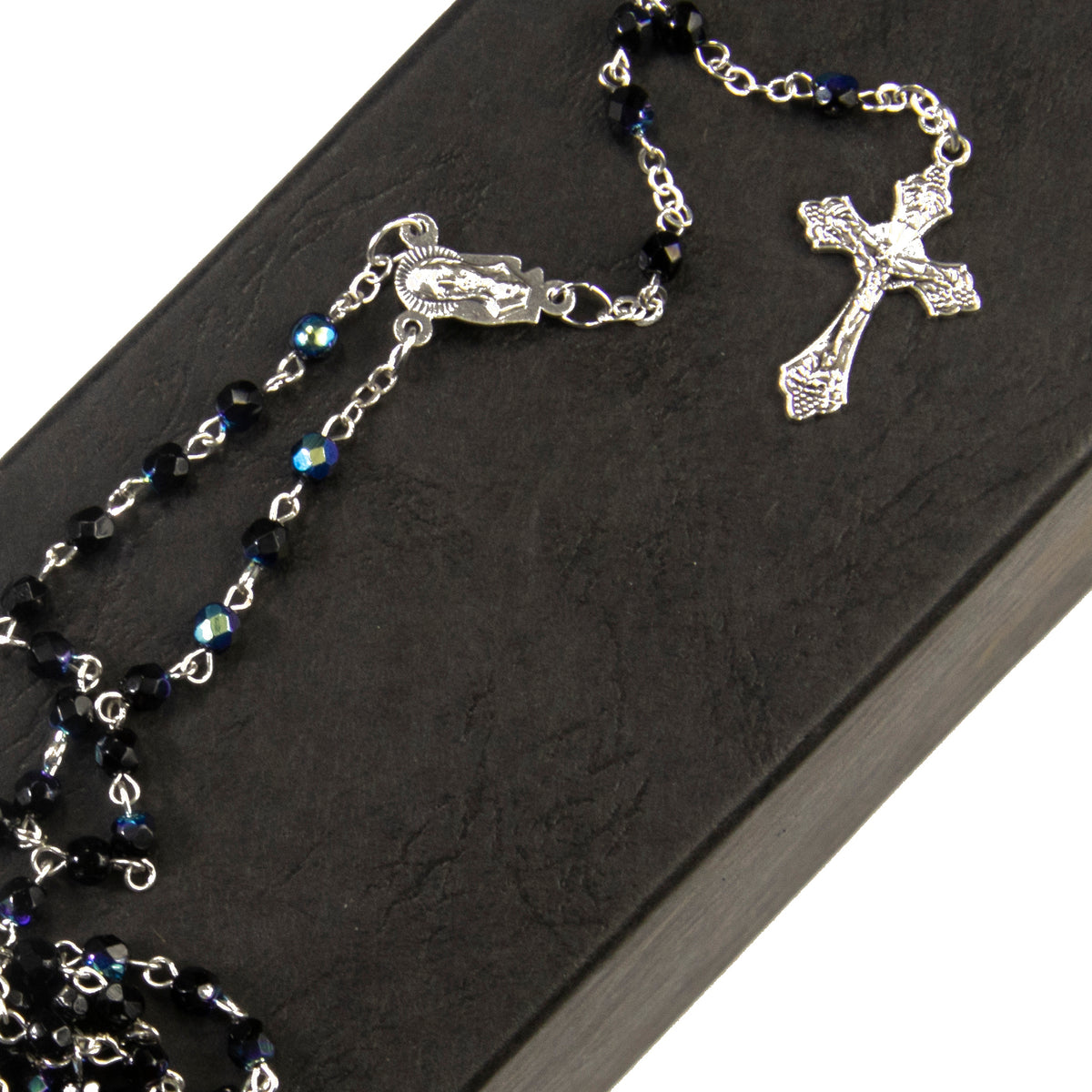 Rosary Beads Crystal Ab 4mm - Black