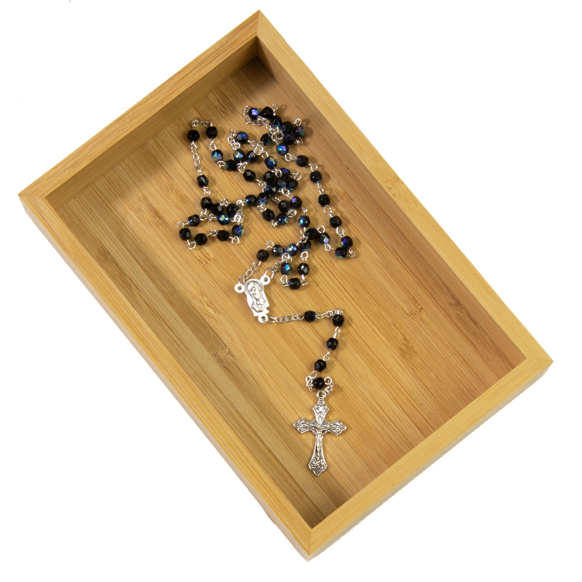 Rosary Beads Crystal Ab 4mm - Black