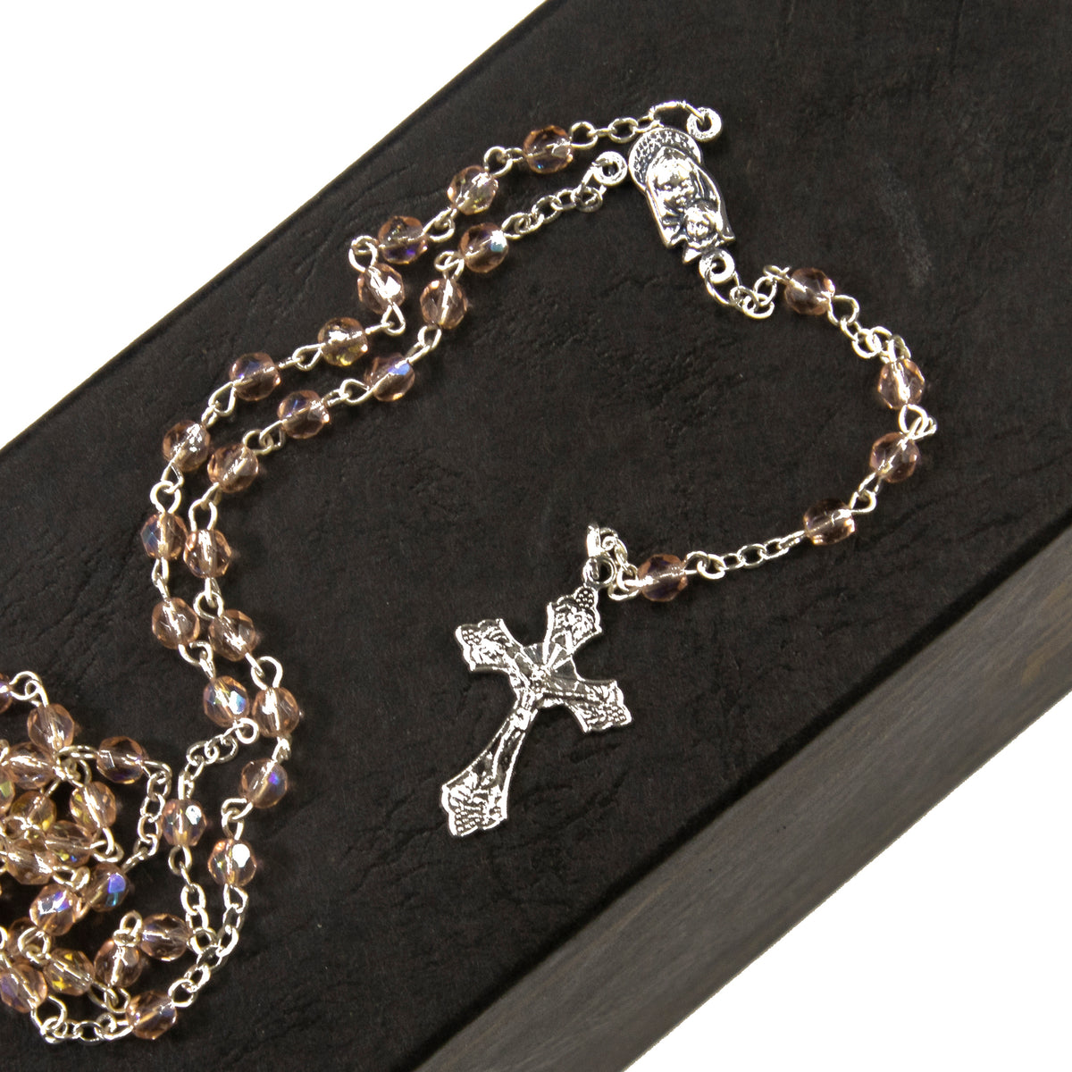 Rosary Beads Crystal Ab 4mm - Pink